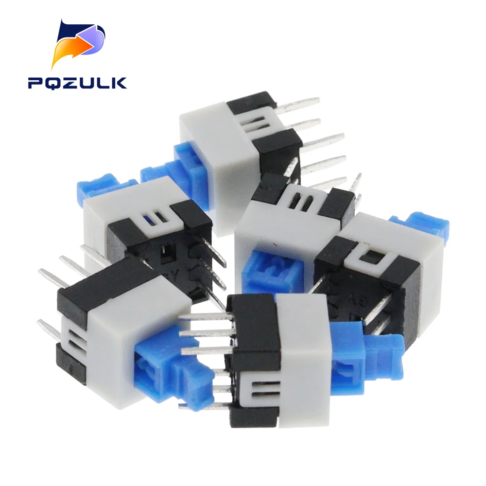 20PCS 7*7 Latching Switch DIP 6Pins Micro Switch Double 7X7MM Push Button Switch The Power Switch