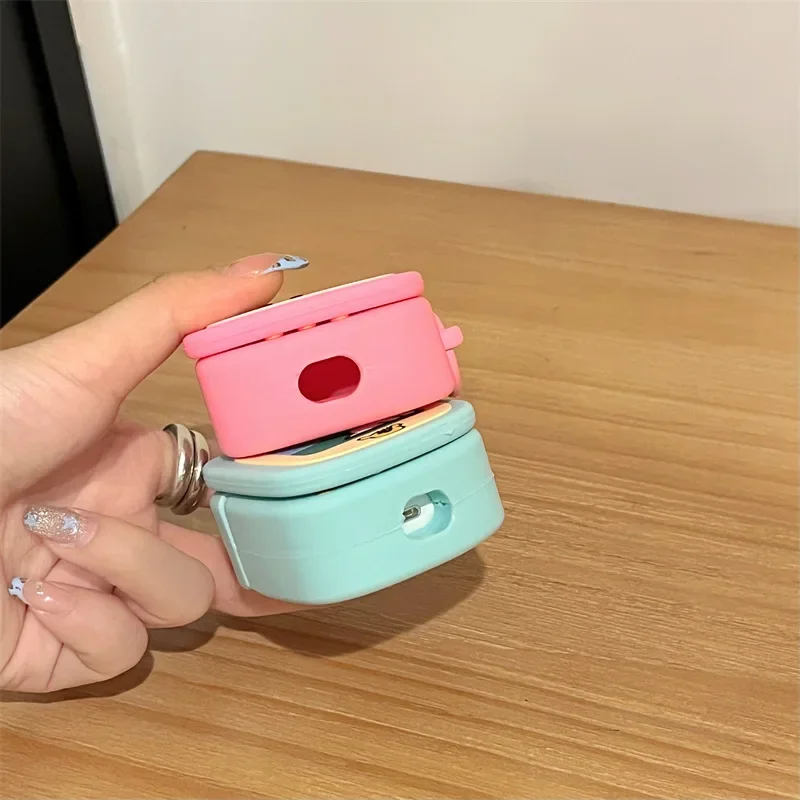 Lindo perro Mini funda de teléfono con tapa para AirPods 4 Airpod 1 2 3 Pro Pro2 auriculares Bluetooth caja de carga funda protectora para auriculares