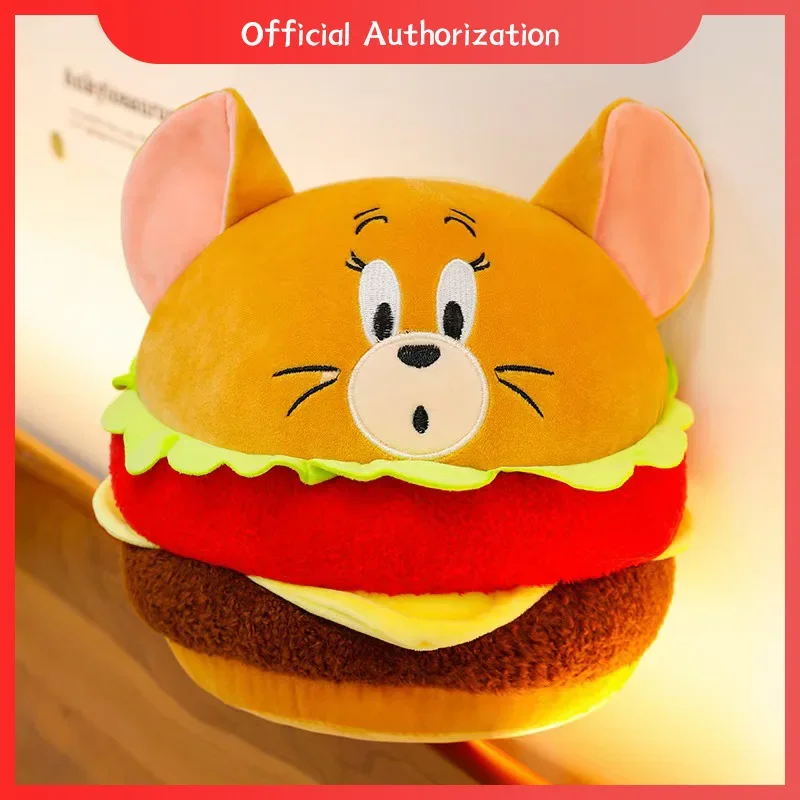 20CM-40CM Tom and Jerry Plush Toy Cartoon Mouse Stuffed Doll Anime Hamburger Cat Pillow Collection Souvenir Kawaii Birthday Gift