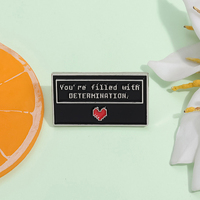 You're Filled With Determination Enamel Pin Sans Undertale Game Brooch Lapel Backpack Badge Funny Jewelry Gift For Friends
