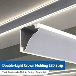 Ceiling Led Aluminum Profile Surface Mounted Wall Top Corner Decoration Indoor Atmosphere Lighting Linear Hard Bar Light Lamps