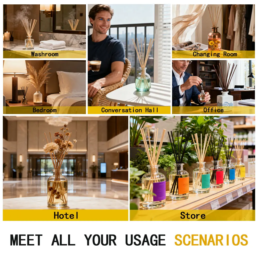 GAFERA 500 مل (16.9 أونصة سائلة) زيت الكمثرى الإنجليزي فريسيا/الأرز العطري - لموزع قصب الفندق/الغرفة/المرحاض والعلاج العطري عديم اللهب