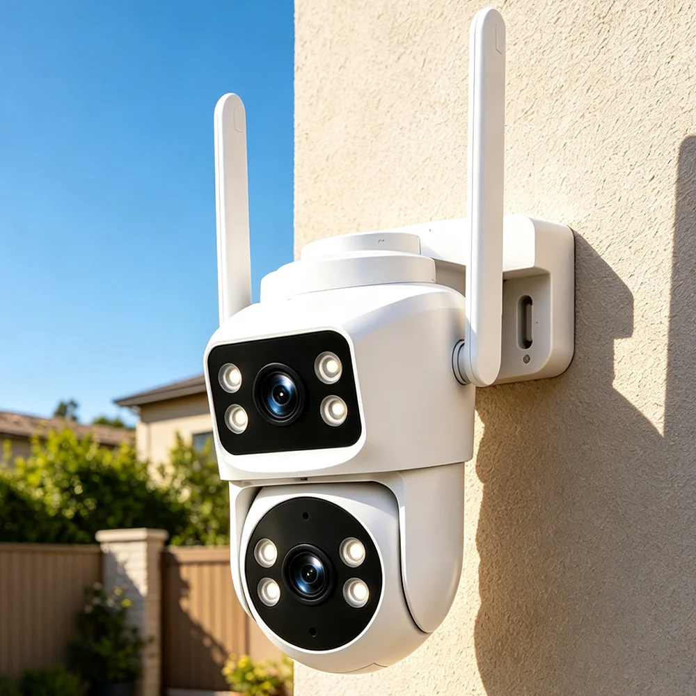 Dual Lens PTZ Security Camera Outdoor 2MP+2MP AI Human Detect Auto Tracking Wireless WiFi IP Camera 2-way Audio CamHipro app