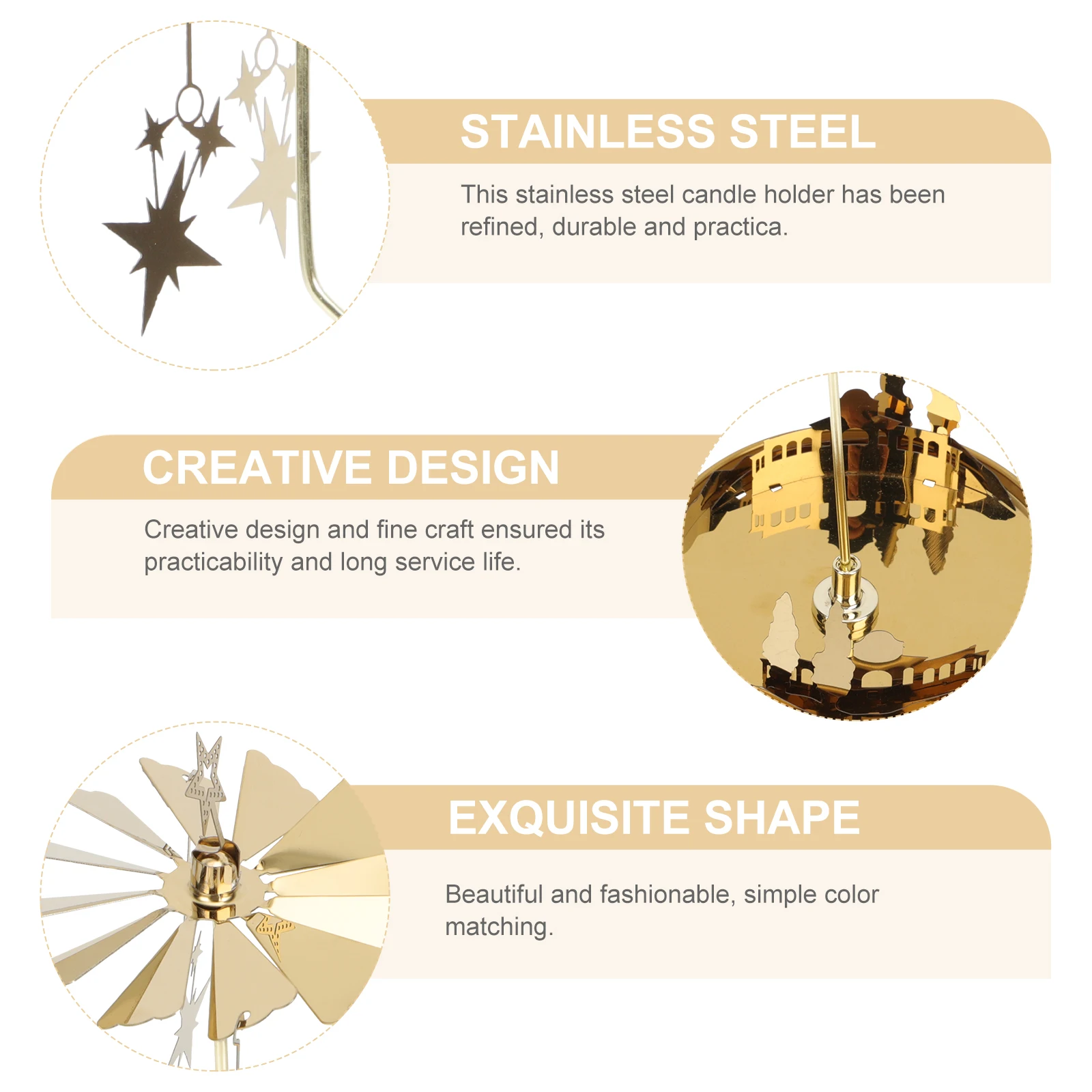 

Aromatherapy Rotating Holder Stainless Steel Decorative Candlestick For Party Holiday Decoration Tabletop Festive