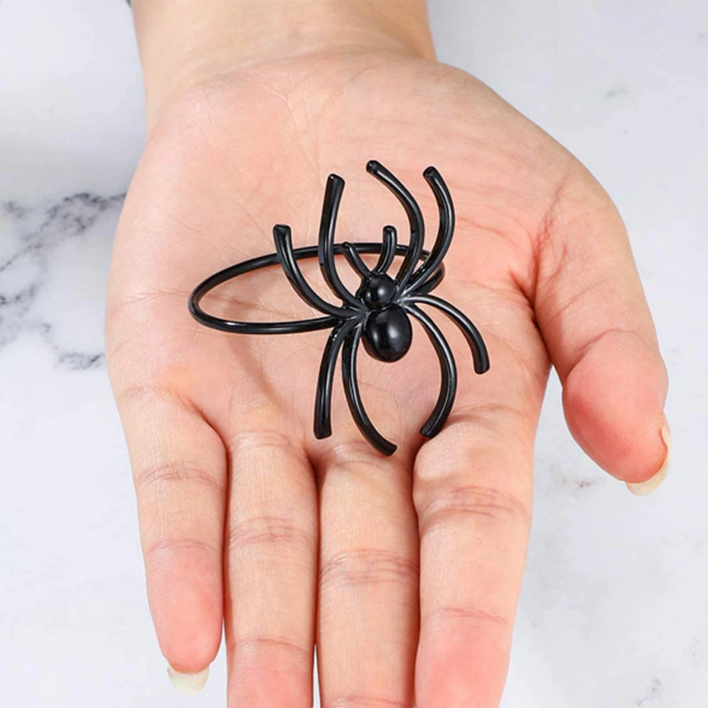 

6 шт. салфетка-паук из нержавеющей стали, гладкая свадебная вечеринка, банкет, Хэллоуин, стиль, металлические пряжки, салфетка, украшение стола