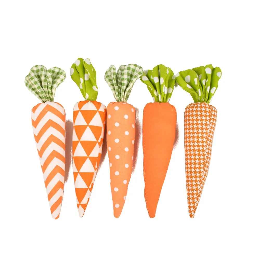 Easter Day Fabric Carrot Ornaments Art Creative Simulated Carrots Pallet Decoration Photo Props Kid Birthday Easter Party Decor
