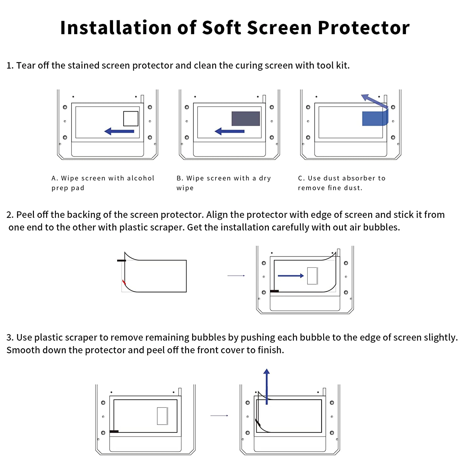 Picture 3: ABLG 10Pcs LCD Resin 3D Printer Screen Protector