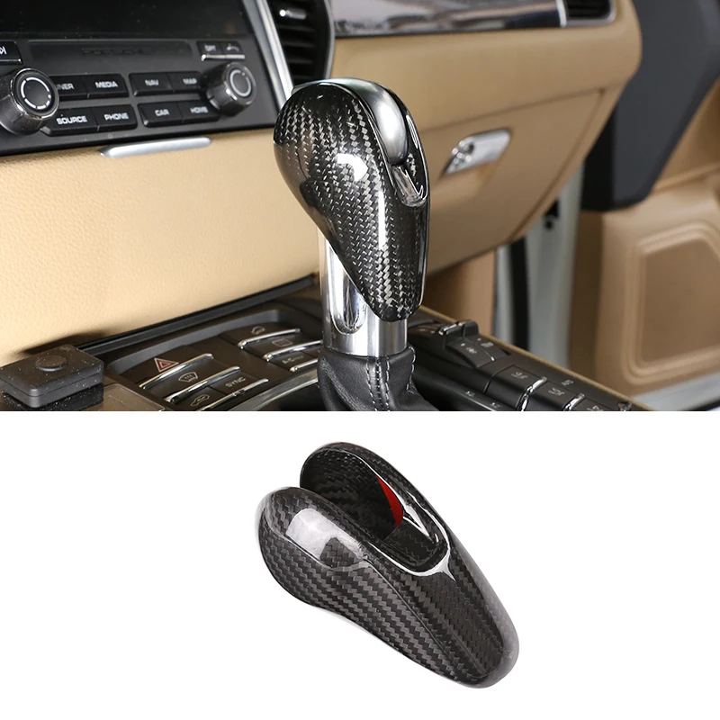 

Dry Carbon Fiber Interior Gear Shift Knob Head Cover Trim For Porsche Panamera Macan 911 Carrera 718 Boxster Cayman 2009-2020