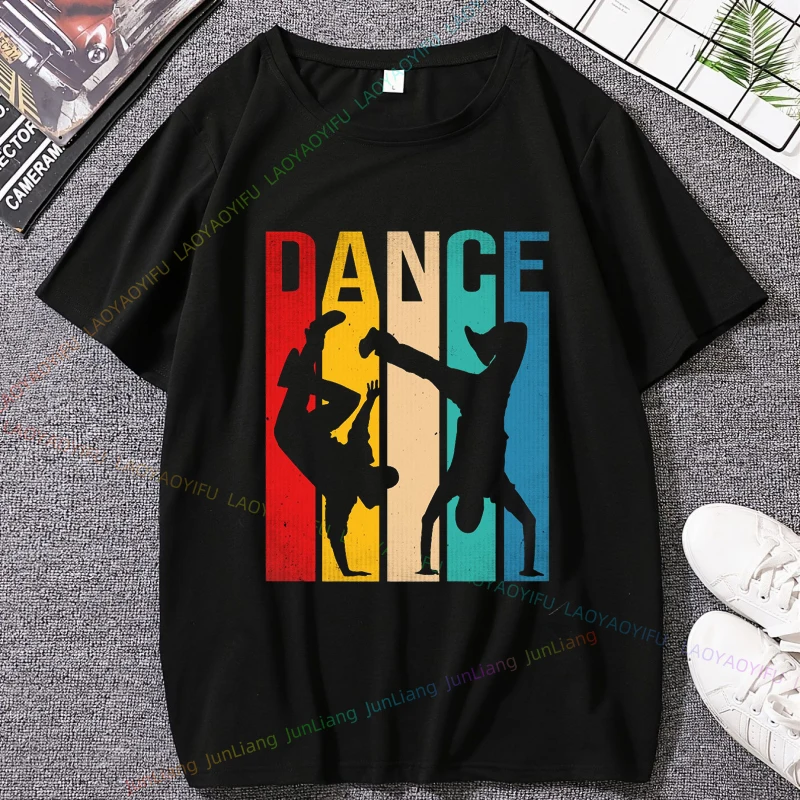 Live Love Dance Lady Goth 100% Cotton Youthful Woman Clothes for Women Women's Blouse Top Y2k Tops T-shirts Harajuku Fashion