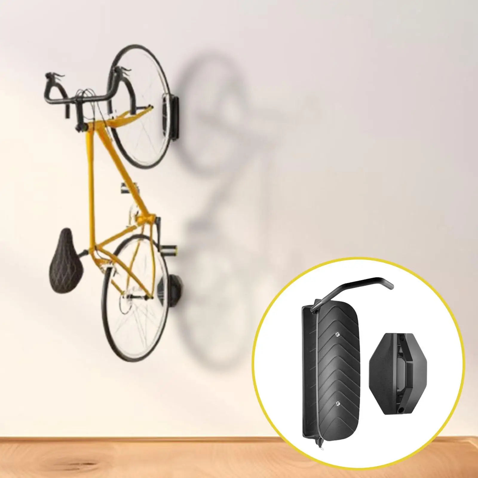 Bike Wall Mount Rack Lightweight Adjustable Angle Storage Support Bracket for Apartments Garages Retail Displays Homes Offices