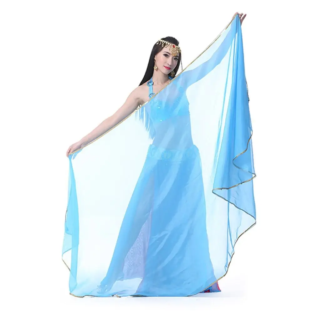Modische Leichte Bauchtanz-Schleier aus Seide, Langer Tanzschal für Frauen, Chiffon-Schal für Lateinamerikanischen und Bauchtanz, Show-Kostüme – Detail 6