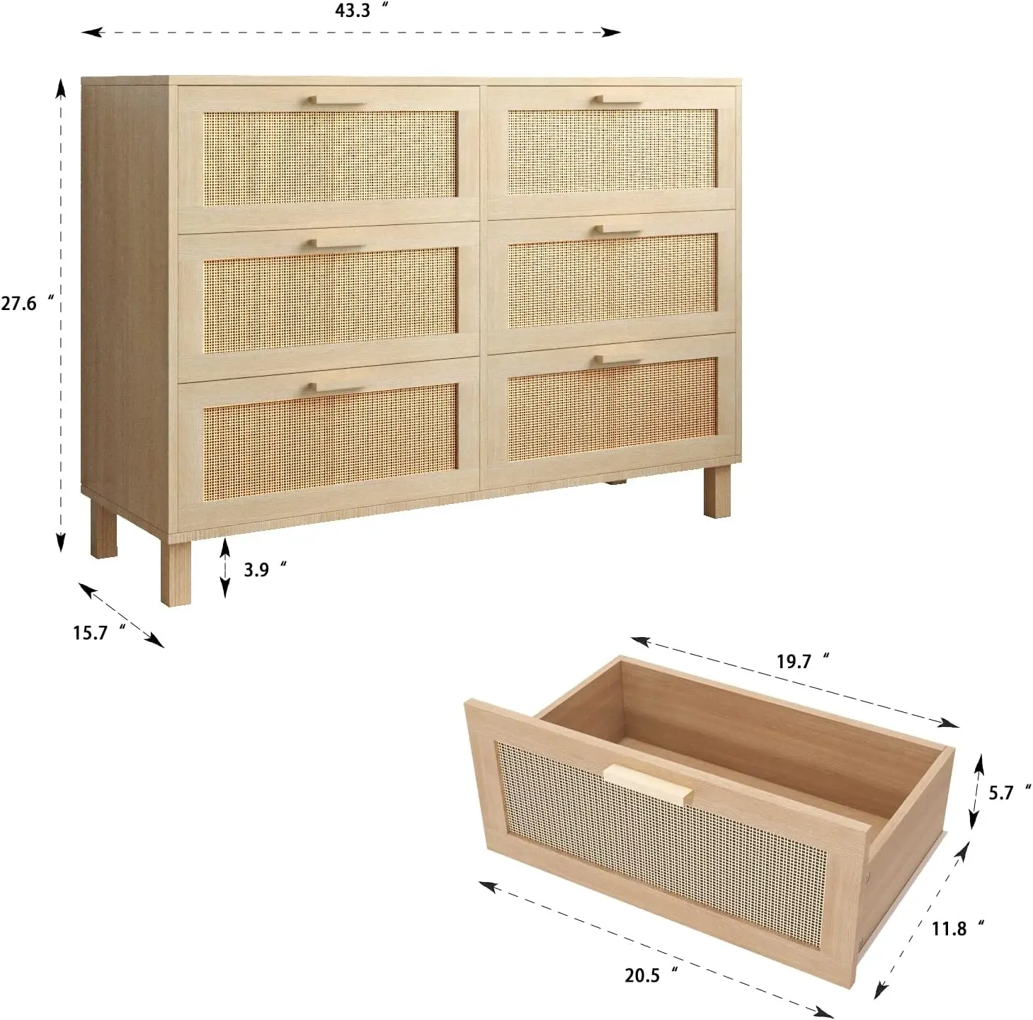 6 MELfur ser-Table d'angle de rangement en rotin, commode de proximité, armoires d'extrémité durables, meubles décoratifs modernes et luxueux