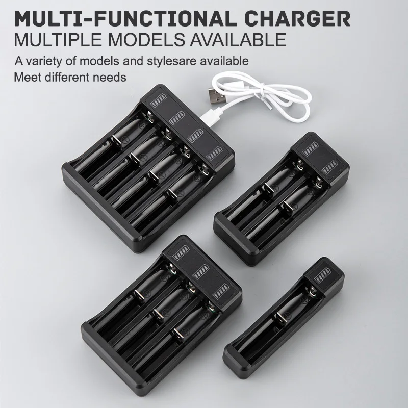 4.2V 18650 Fast Charger With Type Cable Automatic USB Independent Charging Portable Electronic Li-ion Battery Charger