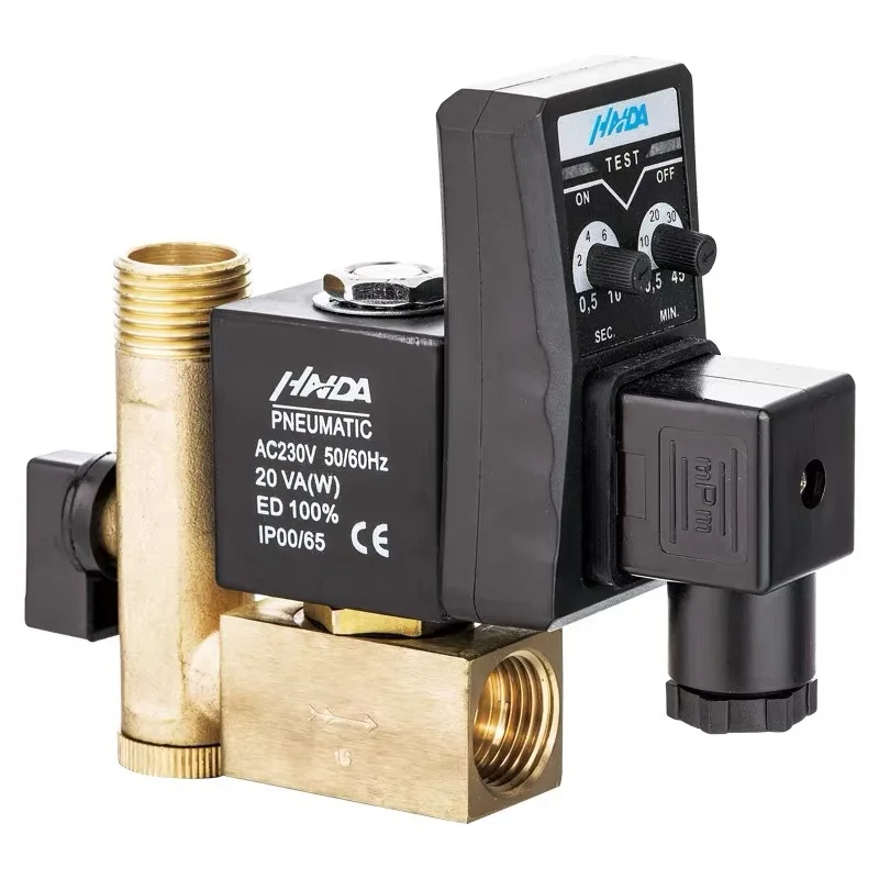 Blowdown brass electronic drain valve HCS720-15 solenoid valve two-way one-way solenoid valve for cold dryer