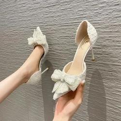 Ladies new luxury high heels pointed elegant pumps Hollow water drill single shoes ladies fashion comfortable sandals Zapatos