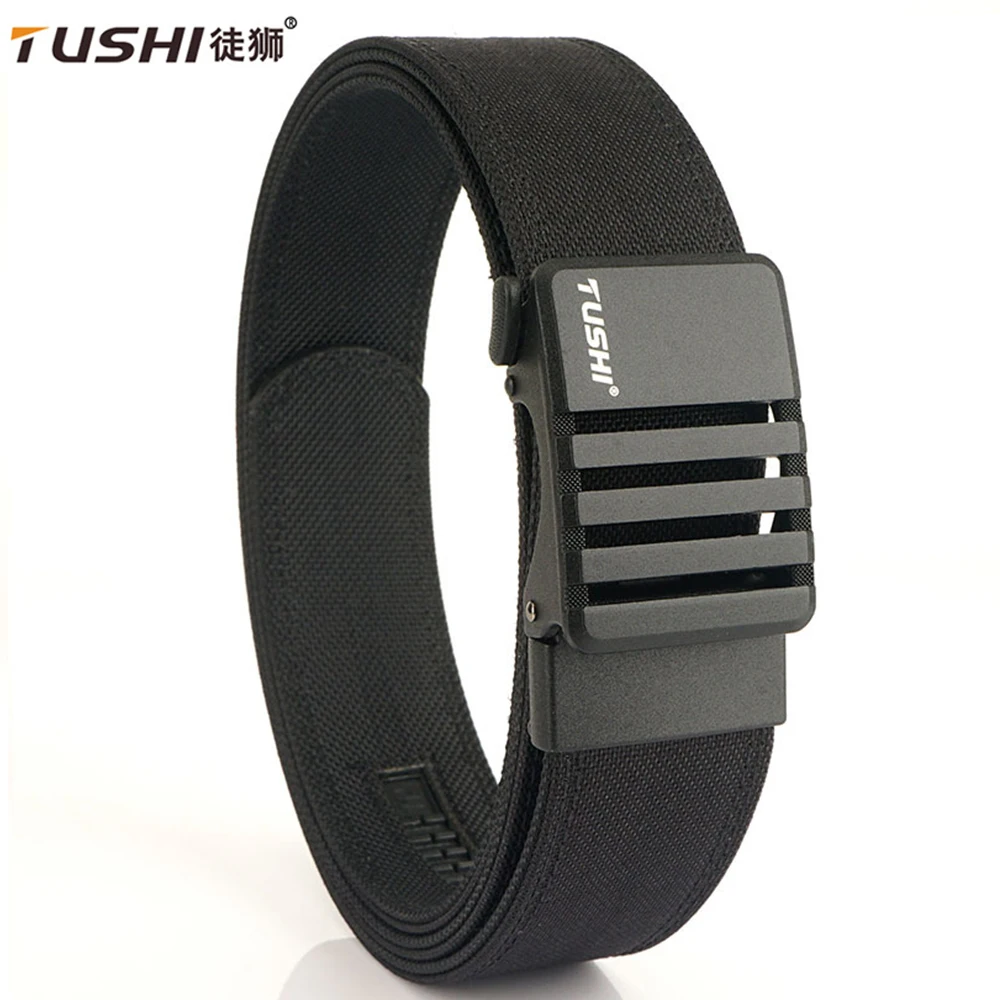 

TUSHI Belt Army Outdoor Hunting Multi Function Tactical Belt Canvas 1100D gun Belt Training Quick Hanging Pistol Military Belt