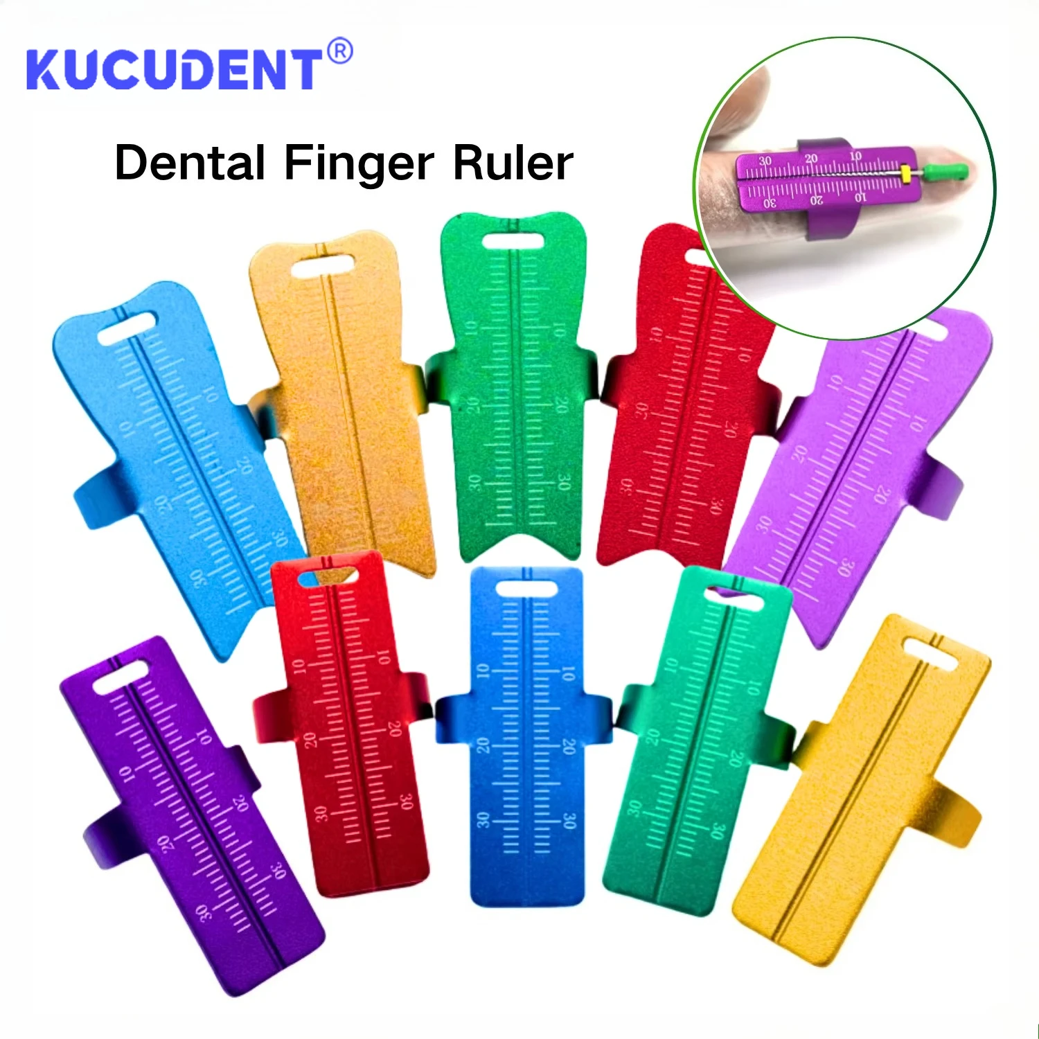 1Pc Dental Ring Ruler Aluminium Alloy Colorful Endodontic Tool for Root Canal Dentist Scale Endo Finger Ruler Dentistry