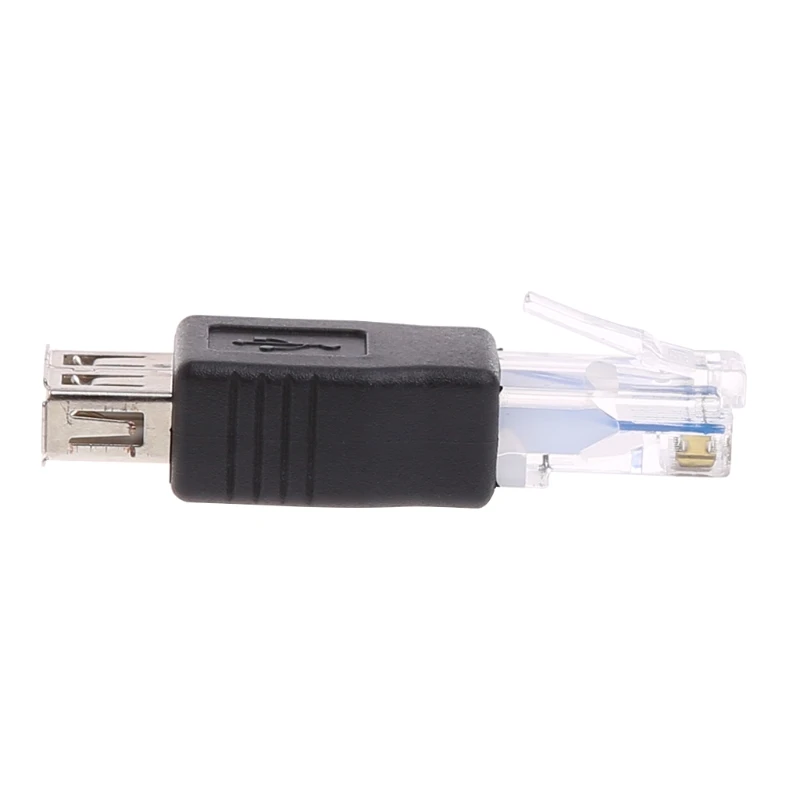 اكتب USB2.0 أنثى إلى إيثرنت RJ45 ذكر محول القابس موصل دروبشيب