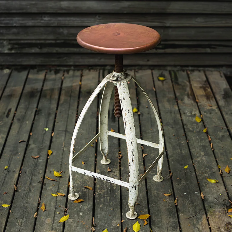 retro bar chair industrial style wrought iron lifting high stool