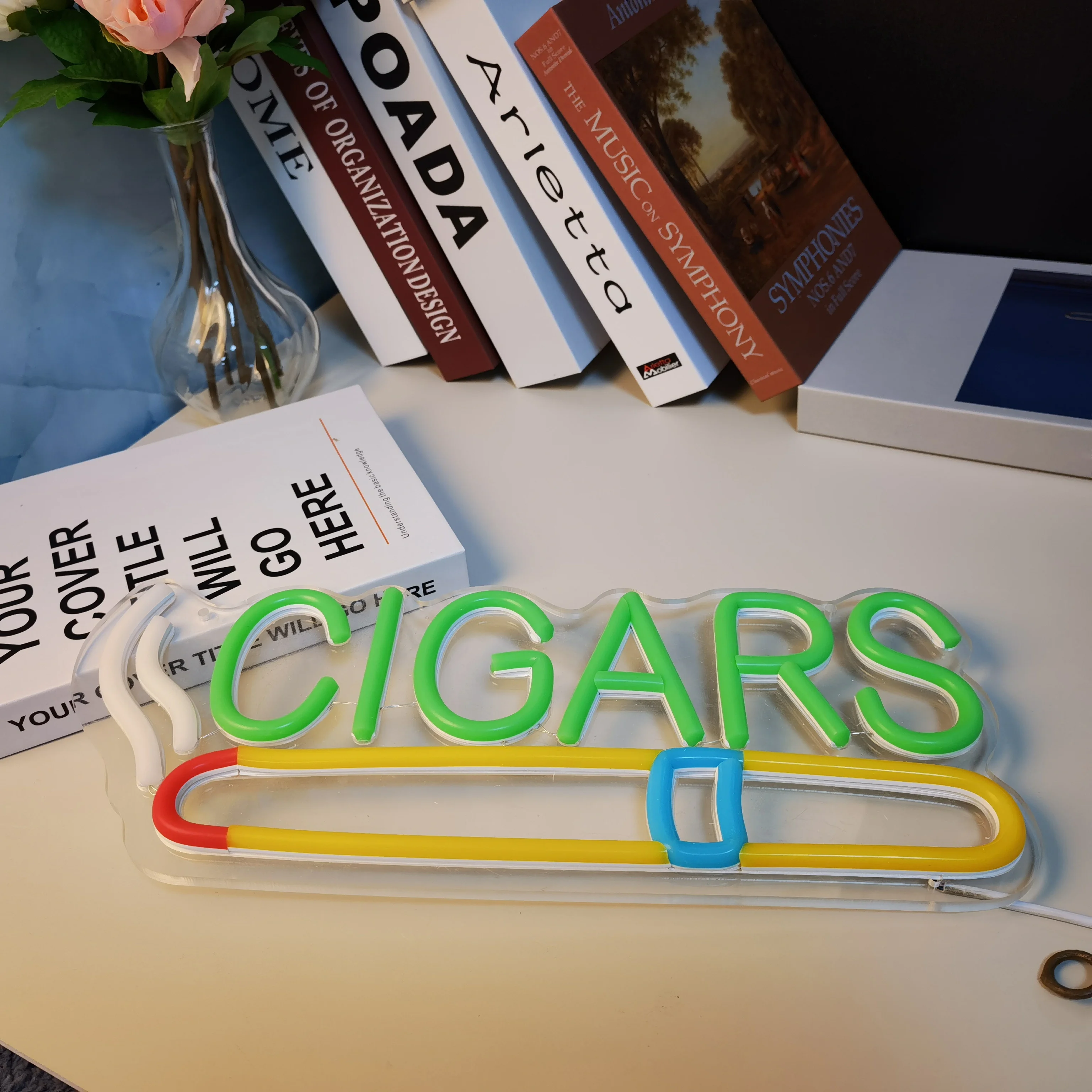 Cigar Shop Neon Sign, For Home Bar Cigar Lounge Decor, Human Cave Light, Neon Light, For Bar, Cafe, Party Or Smoking Shop