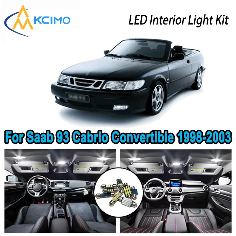 

For Saab 93 YS3D Cabrio Convertible 1998-2003 Premium Bright LED Interior Dome Map Trunk Light Kit Car Led Lamps Canbus No Error