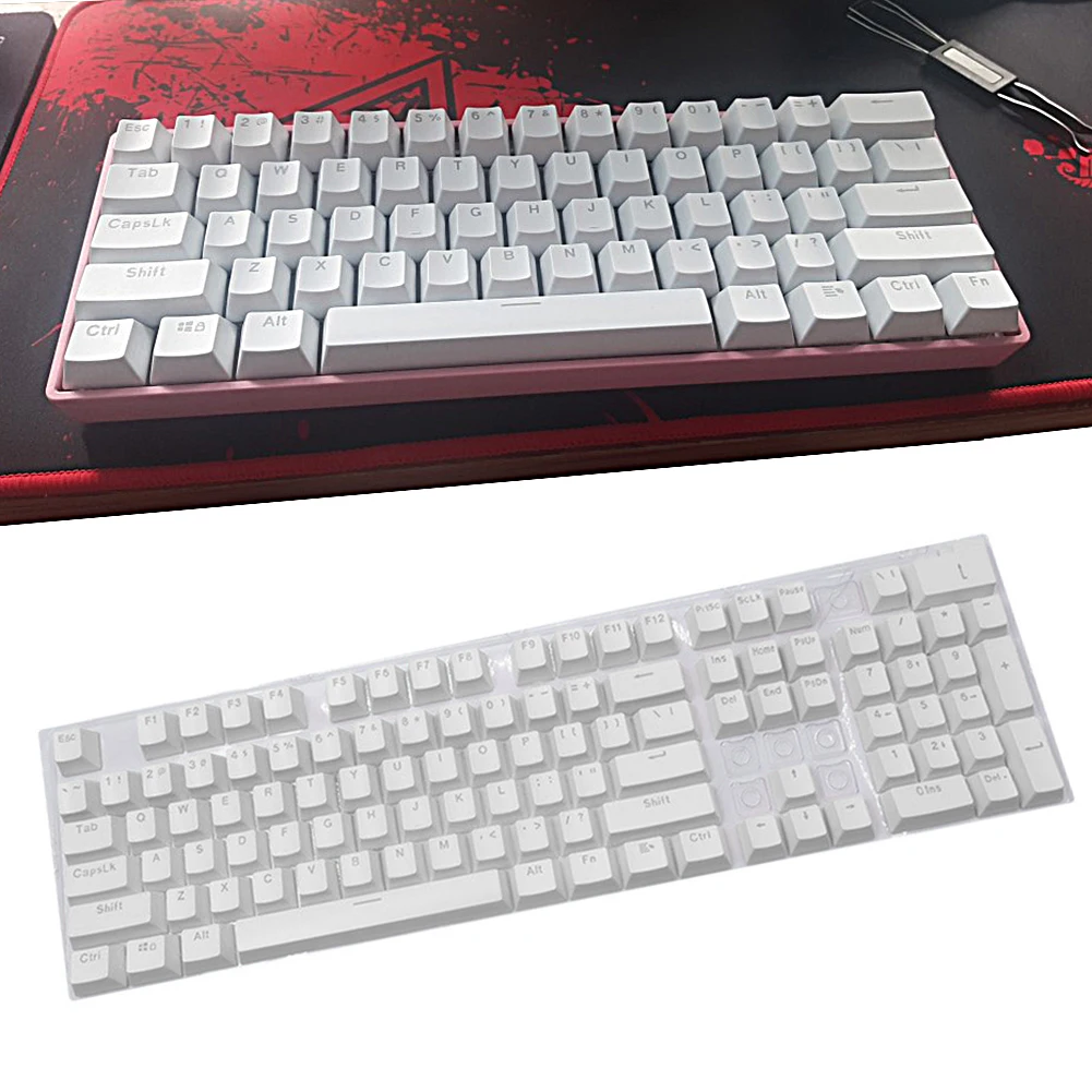 Teclas de teclado mecánico universales ABS, teclas ergonómicas en blanco DIY para teclado Cherry MX, tapa de tecla retroiluminada de repuesto, 104 Uds.