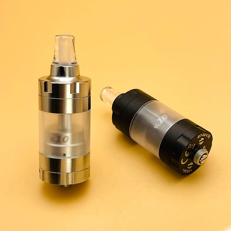 DSX BY-Ka V10 MTL RTA Atomizer 5ml 22mm 316ss pojedyncza cewka zbiornik do e-papierosa do ponownego napełnienia z 1.2mm 1.4mm 1.7mm AFC Pins