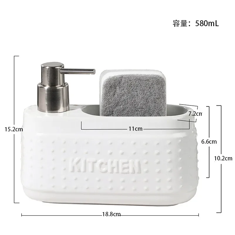 Bathroom Soap Dispenser, Ceramic Lotion Bottle, Shampoo Distributor, Kitchen Accessories, Sponge Storage Box, Independent Bottle