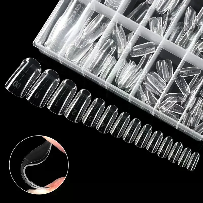 140 Pz/scatola Copertura Completa Unghia Del Piede Finto Ultra Sottile Trasparente Presse Sul Dito Del Piede Unghie Consigli Acrilico Artificiale Falso Unghie artistiche Strumento di Manicure