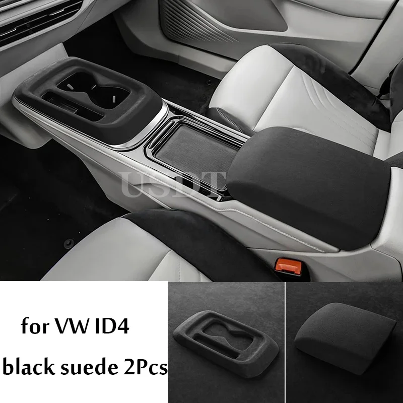 

For Volkswagen VW ID4 CROZZ 2023 2022 2021 2024 TOP Suede Armrest Box Lid Sheath Shell Cover Central Control Gear Shift Panel