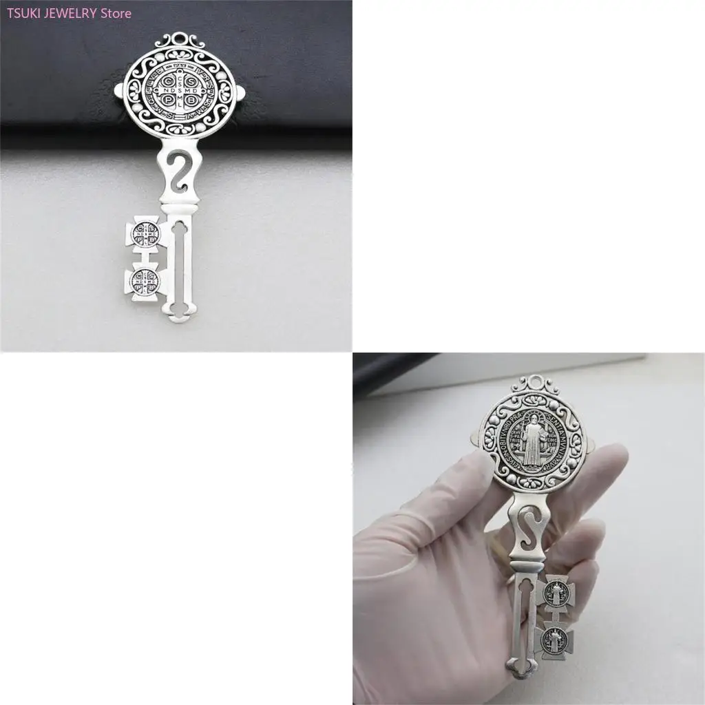 

62KE 2 шт. Христианская тема Настенное крепление для хранения ключей Прочная металлическая дверная вешалка с изображением Христа