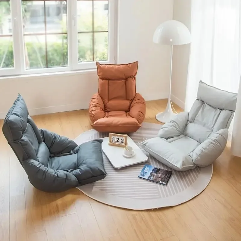 Tatami Single Lazy Sofa Bed Foldable Backrest Recliner Chair with Armrests for Living Room, Bedroom, Balcony, Bay Window, Dorm