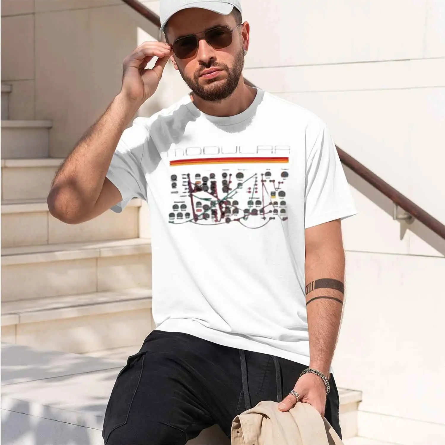 NEW Vintage Modular Synthesizer Analog Audio Engineer Synth Nerd T-Shirt 2026 New Model Short-sleeve crewneck T-Shirt Classic Ca