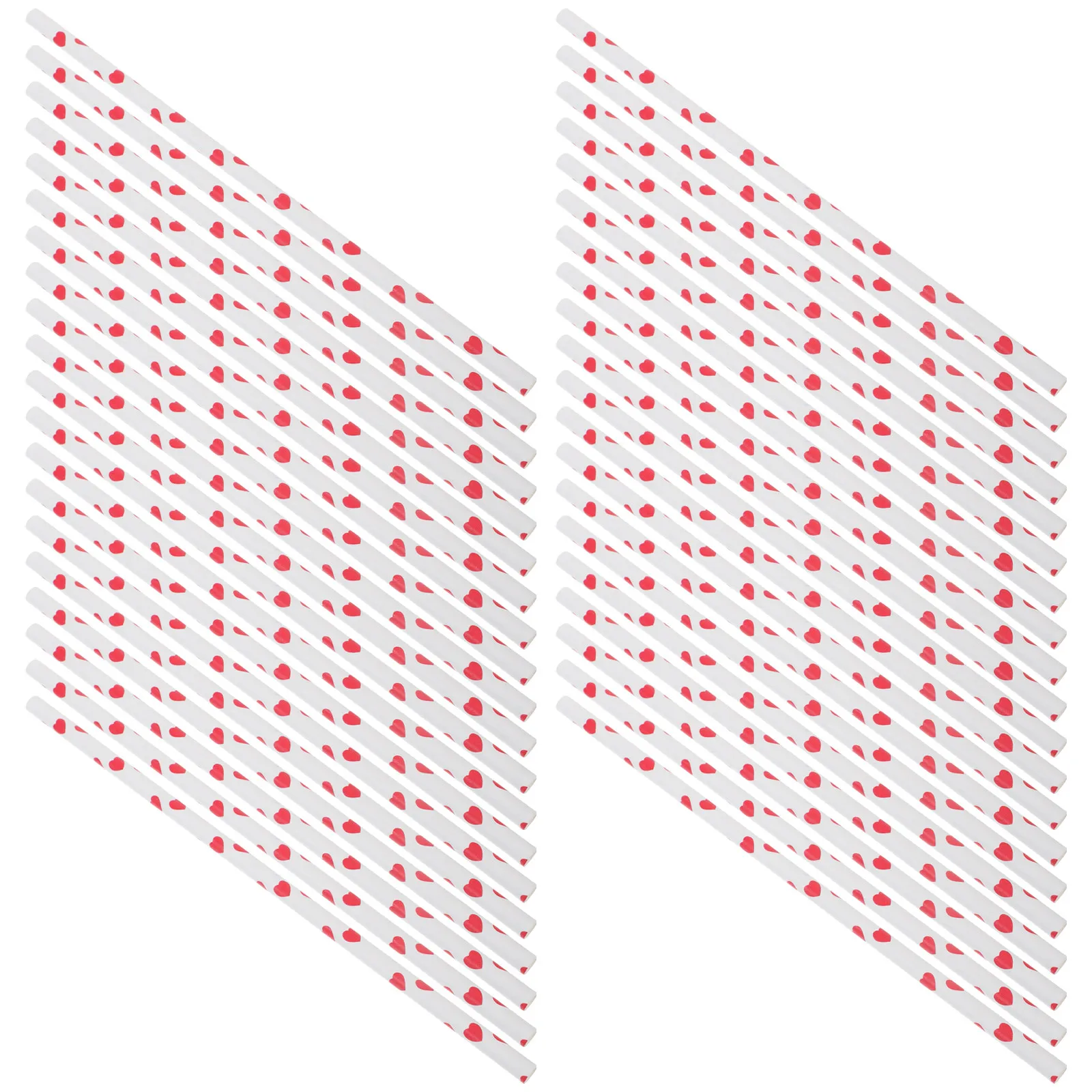 130pcs Biodegradable Heart-Shaped Paper Straws – Romantic Red for Valentine’s Day, Tea, Juice & Cocktail Parties