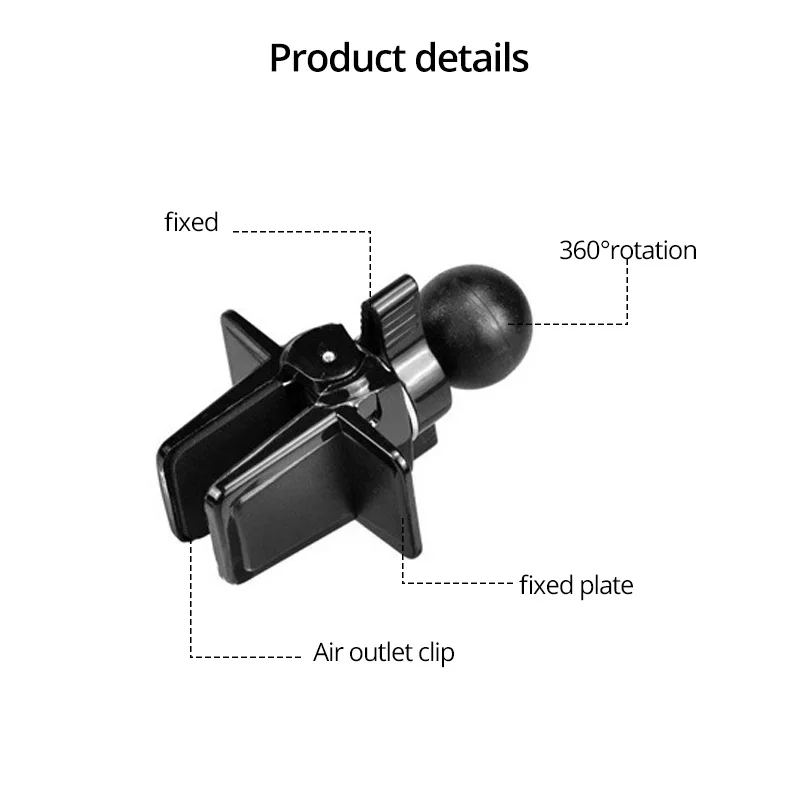 Auto Telefon Halter Clips 17mm Kugelkopf Auto Air Vent Clip Halterung Auto Air Outlet Haken Klemme Für Schwerkraft magnetische Handy Ständer – Detail 4