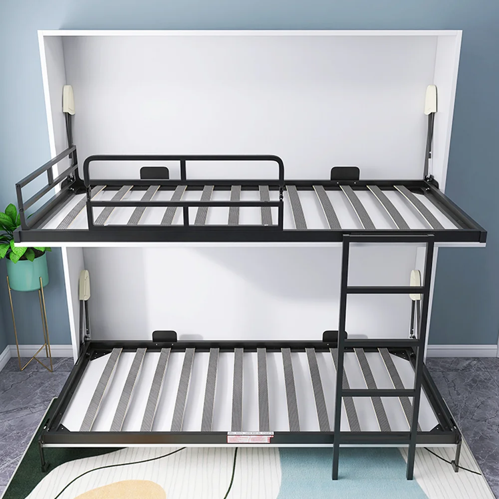 New Trend Modern Custom Murphy Kids Bunk Beds Double Children Wall Bed Save Space Twin Size With Stair Murphy Bed