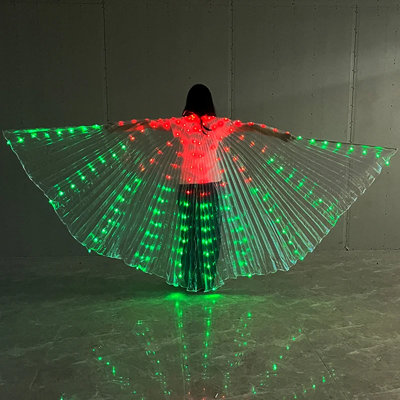 Remote Control Multi-functions Change Colors LED Butterfly Wings Belly Dancing Performance Show Decoration Dance LED Costumes