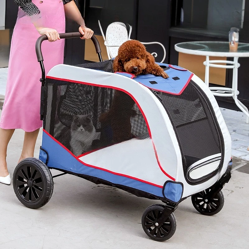 Portable Foldable Pet Camping Large Dog Multi-cat Going Out Walking Walking Pull Cart