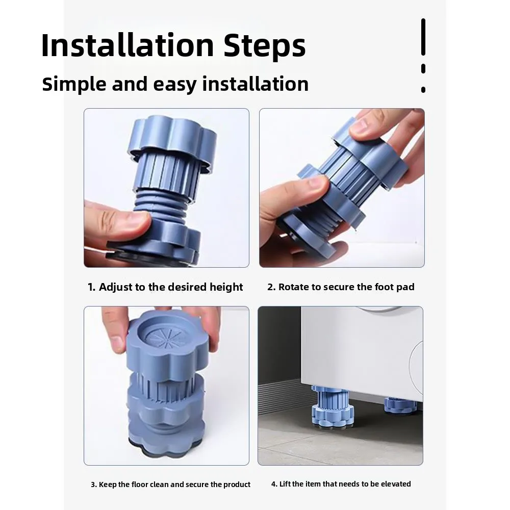 Universal Washer Base Pad Heightening Shock Absorption Anti-Slip Moisture Proof Fridge Silent Rolling Drum Underpad