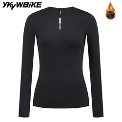 YKYWBIKE Women's Cycling Base Layers Winter& Autumn Bicycle Undershirt Long Sleeve Thermal Fleece Road Bike Cycling Base Layer