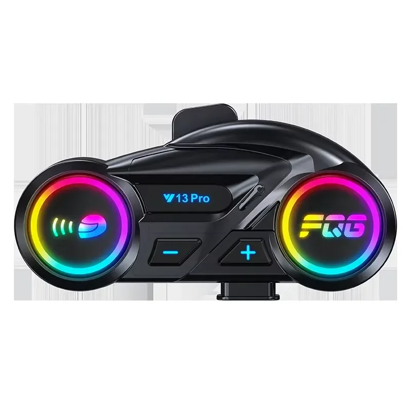 BOLRZO Y13 PRO custom OEM and ODM motorcycle helmet walkie-talkie Bluetooth headset with dual 6.0 chips and RGB color effect