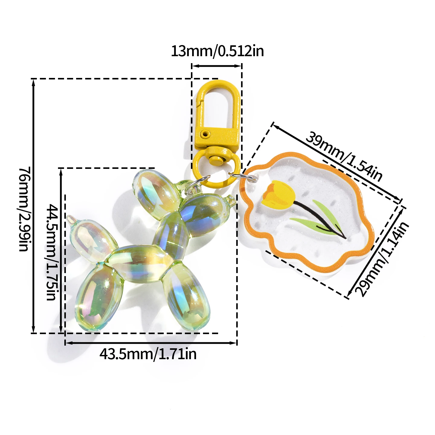 1pc Balloon Dog Luminous Keychain Transparent Candy Colored Balloon Dog Glow At Night Keyring Accessories Bags Pendant Things image 6