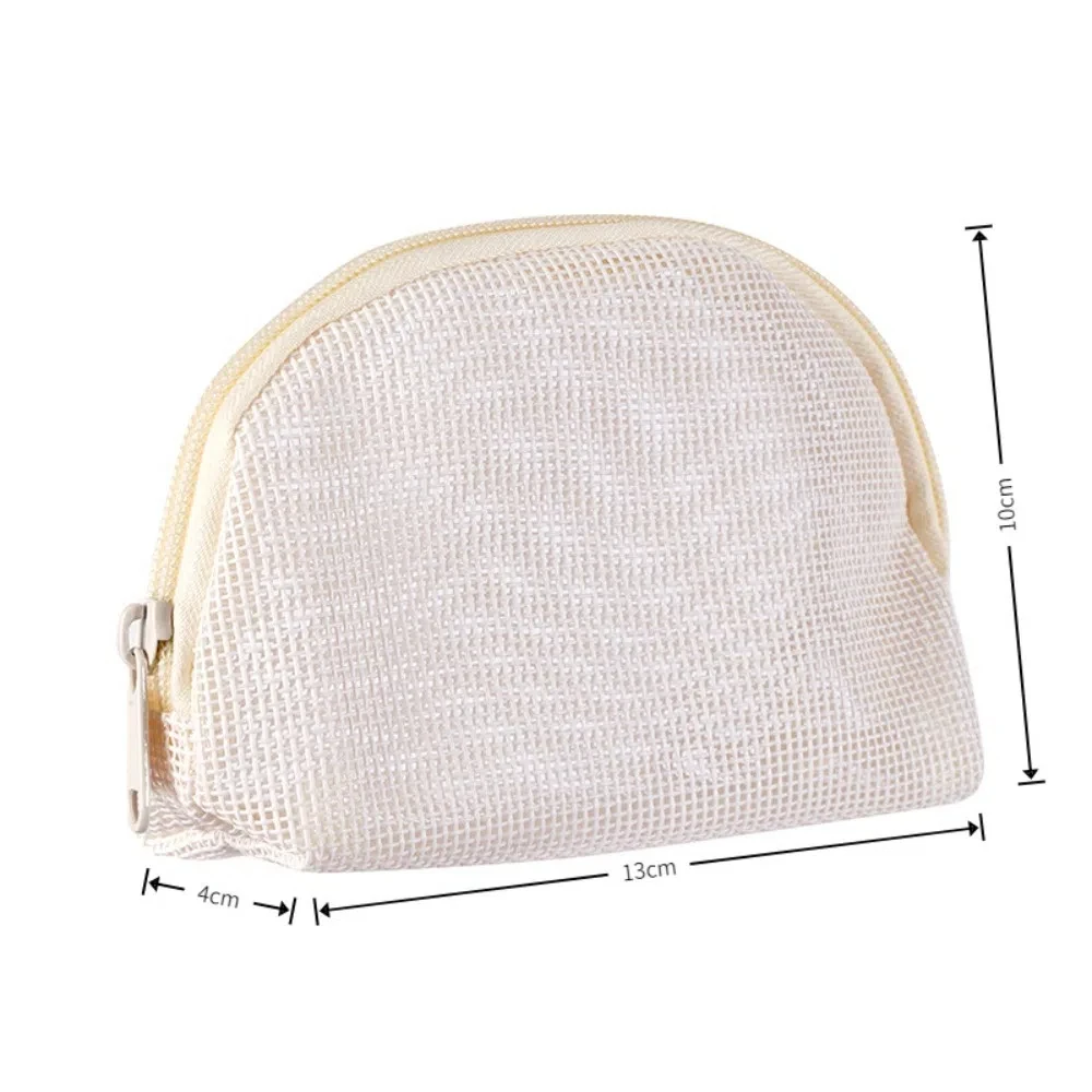 Portable Large Capacity Mesh Makeup Bag Solid Color Lightweight Cosmetic Organizer Bag Handheld Toiletry Storage Bag