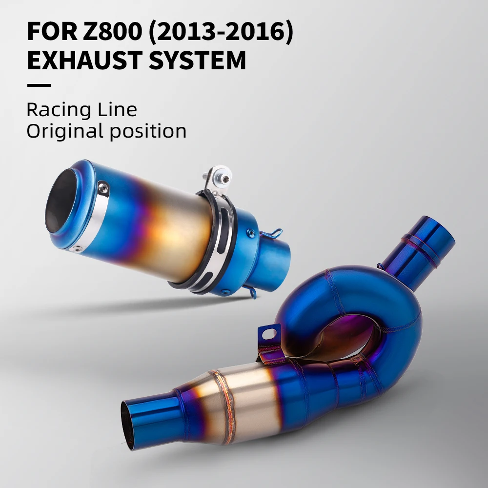 

Надеваемая выхлопная труба для мотоцикла Z800 Z 800 2013-2016, средняя труба, модифицированная соединительная трубка для мотокросса, калибр 51 мм