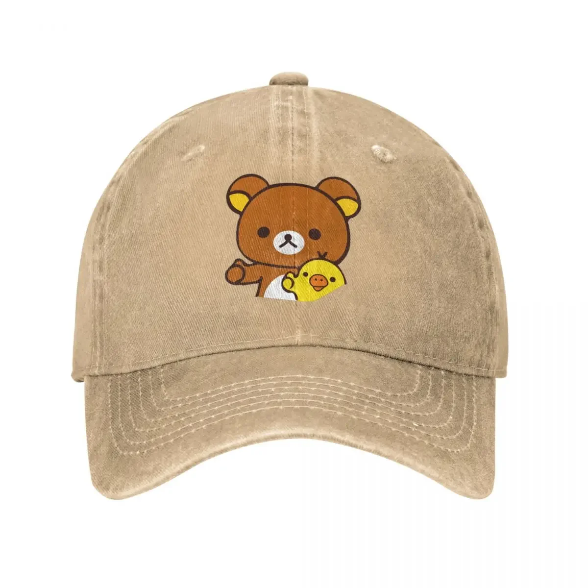 Rilakkuma Kiiroitori Baseball Cap Vintage Distressed Cotton Sun Cap for Men Women Outdoor Running Caps Hat