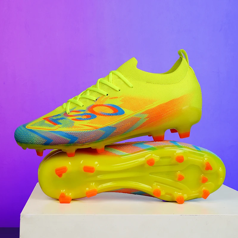 New Men Soccer Shoes Training Shoes Match Long Spikes Non-Slip FG Ultralight Soccer Football Boots Outdoor Cleats Drop Shipping