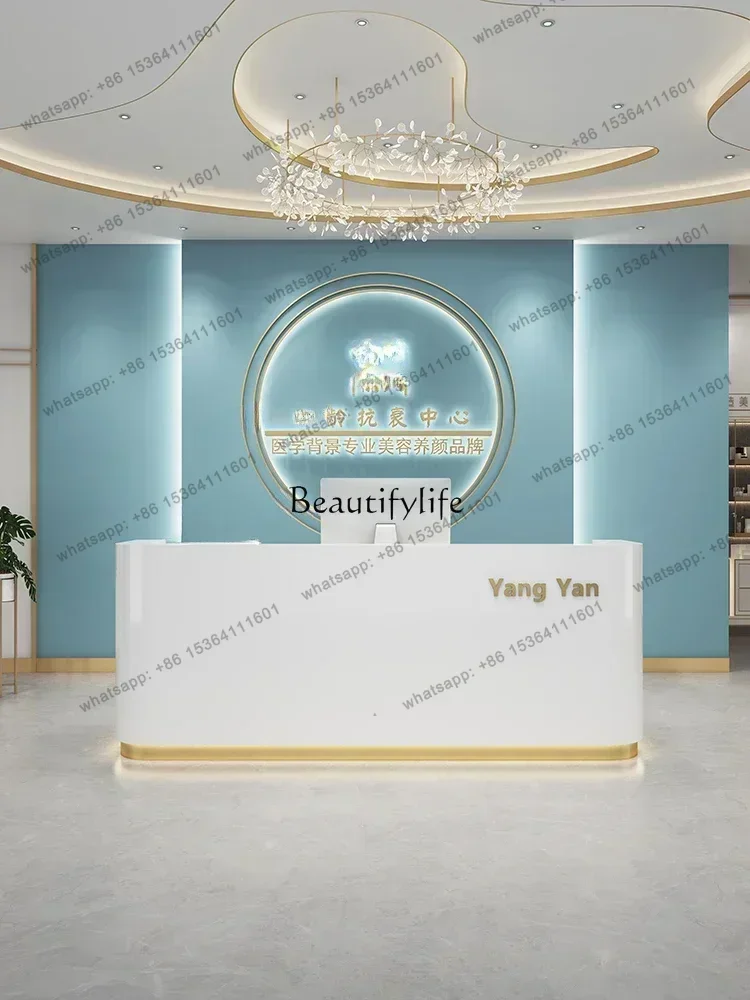 D30Bar Cashier Light Luxury Salon Clothing Store Simple Modern Reception Desk