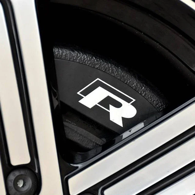 2026 Hot 4pcs Car Caliper Sticker Tire Brake Cover Waterproof Film Body Decals for Rline R Line Golf 3 5 7 Polo Passat GTI view 5