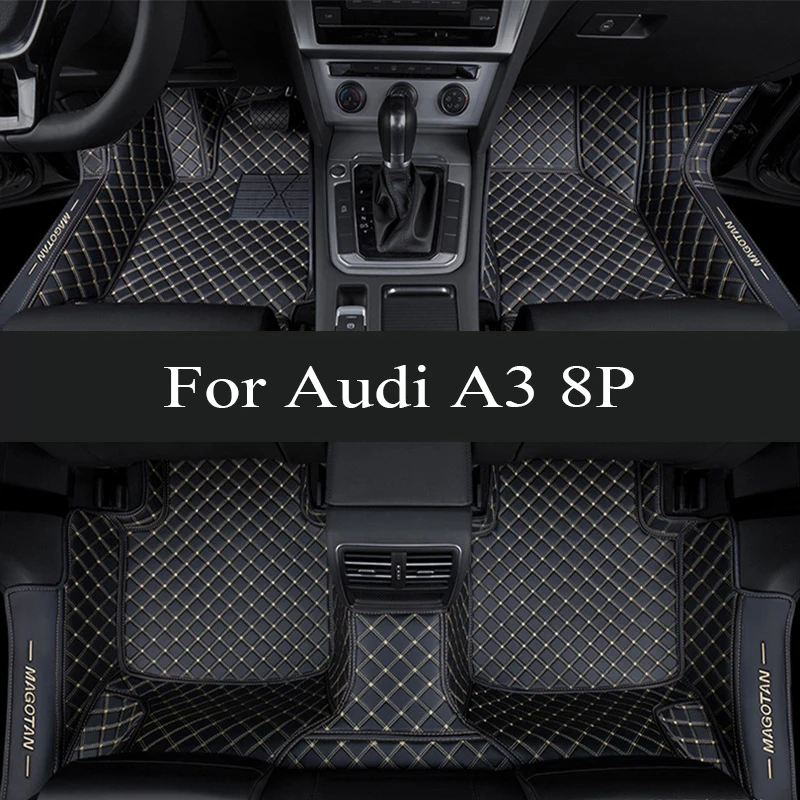 

Car Floor Mat For Audi A3 8P 2004~2010 DropShipping Center Interior trunk mat 100% Fit Leather Carpets Rugs Foot Pads