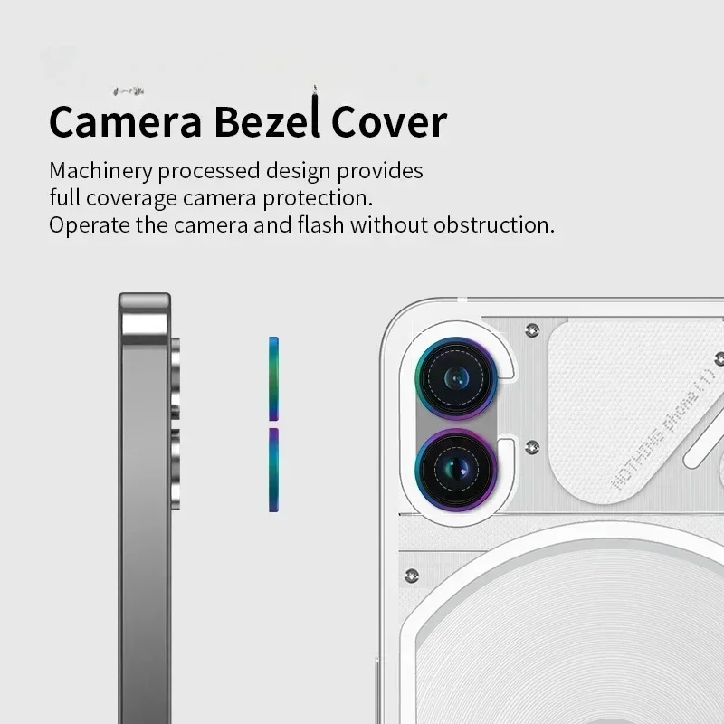 Juego de película protectora para lente de teléfono, protectores de cámara de anillo de Metal para nada, tapas de vidrio para lente de teléfono 2 y 1, 1 Juego